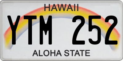HI license plate YTM252