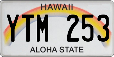 HI license plate YTM253