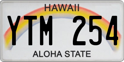 HI license plate YTM254