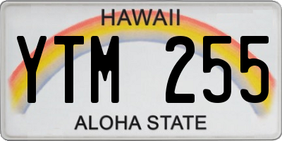 HI license plate YTM255