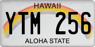 HI license plate YTM256