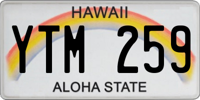 HI license plate YTM259