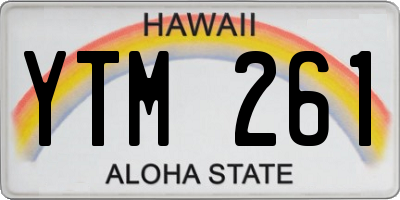 HI license plate YTM261