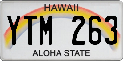 HI license plate YTM263