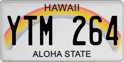 HI license plate YTM264