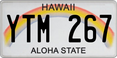 HI license plate YTM267