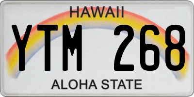 HI license plate YTM268