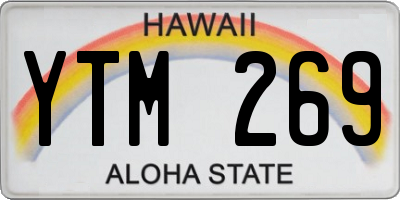 HI license plate YTM269