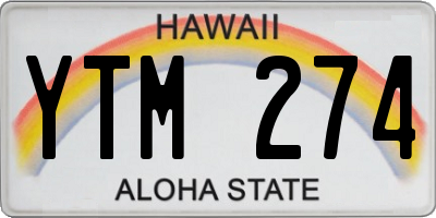 HI license plate YTM274