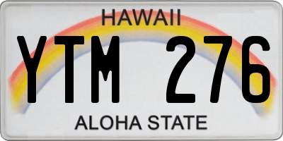 HI license plate YTM276