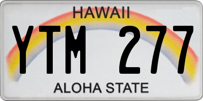 HI license plate YTM277