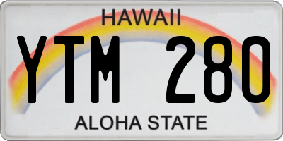 HI license plate YTM280