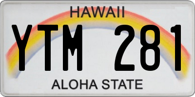HI license plate YTM281