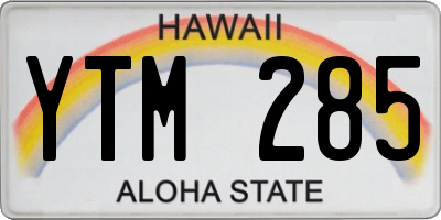 HI license plate YTM285
