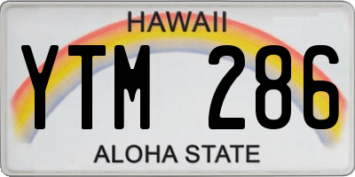 HI license plate YTM286