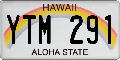 HI license plate YTM291