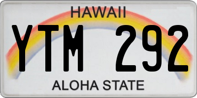 HI license plate YTM292