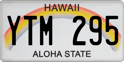 HI license plate YTM295