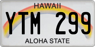 HI license plate YTM299