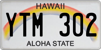 HI license plate YTM302
