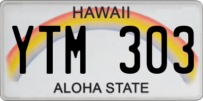 HI license plate YTM303
