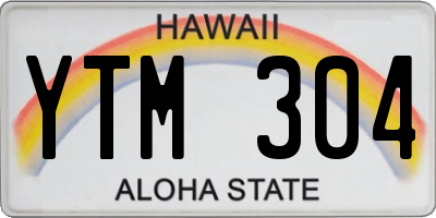 HI license plate YTM304