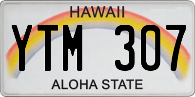 HI license plate YTM307
