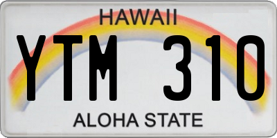 HI license plate YTM310