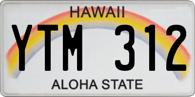 HI license plate YTM312