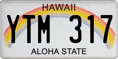 HI license plate YTM317