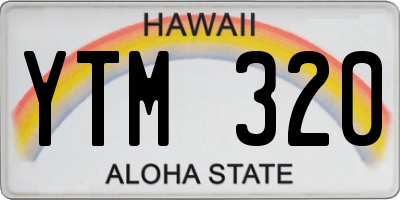 HI license plate YTM320
