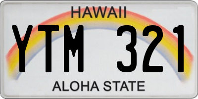 HI license plate YTM321