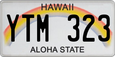 HI license plate YTM323