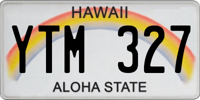 HI license plate YTM327