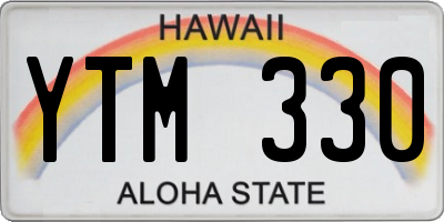 HI license plate YTM330
