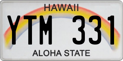HI license plate YTM331