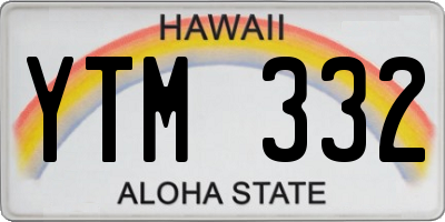 HI license plate YTM332