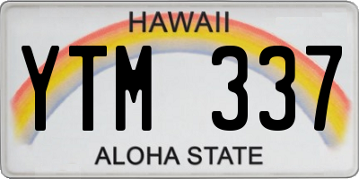 HI license plate YTM337
