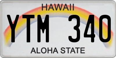 HI license plate YTM340