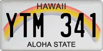 HI license plate YTM341