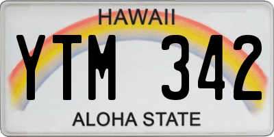 HI license plate YTM342