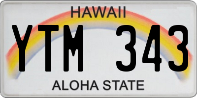HI license plate YTM343