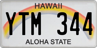 HI license plate YTM344