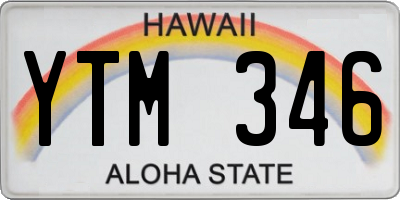 HI license plate YTM346