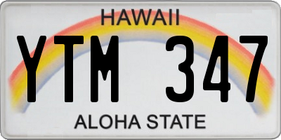 HI license plate YTM347