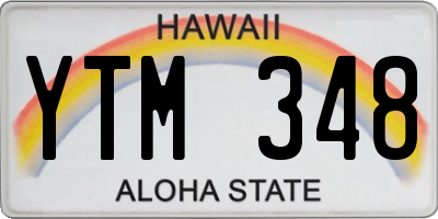 HI license plate YTM348