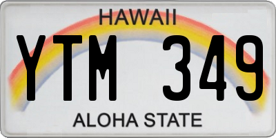 HI license plate YTM349