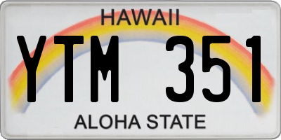 HI license plate YTM351