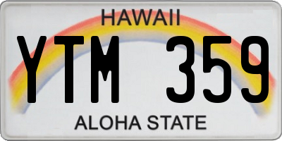 HI license plate YTM359