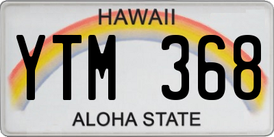 HI license plate YTM368